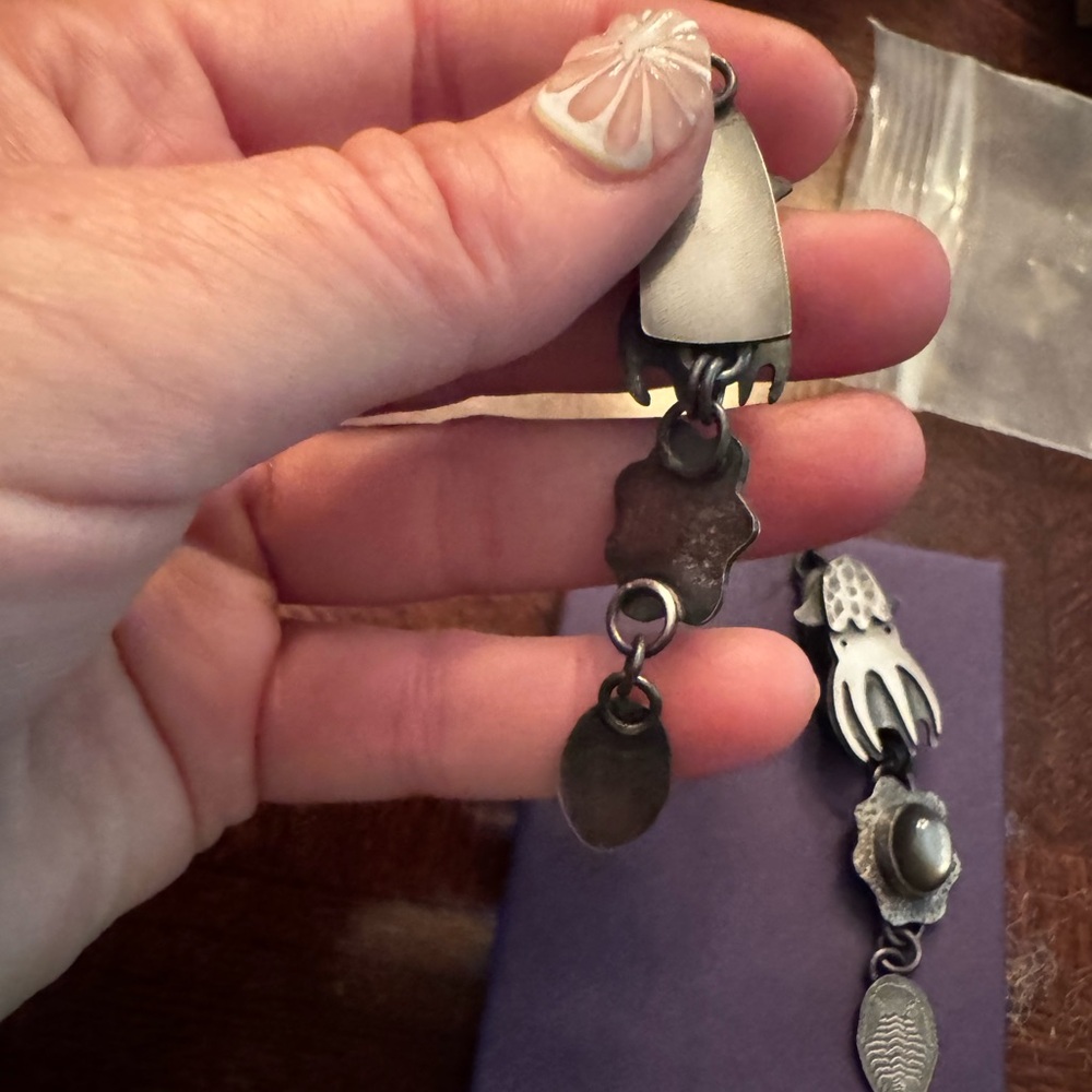 Sterling Silver Vampire Squid Dangle Earrings - image 6